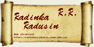 Radinka Radusin vizit kartica